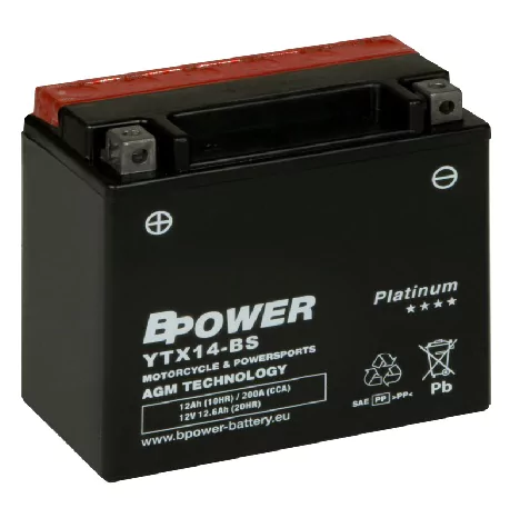 BPOWER PLATINUM 12Ah 200A 12V YTX14-BS (AGM)