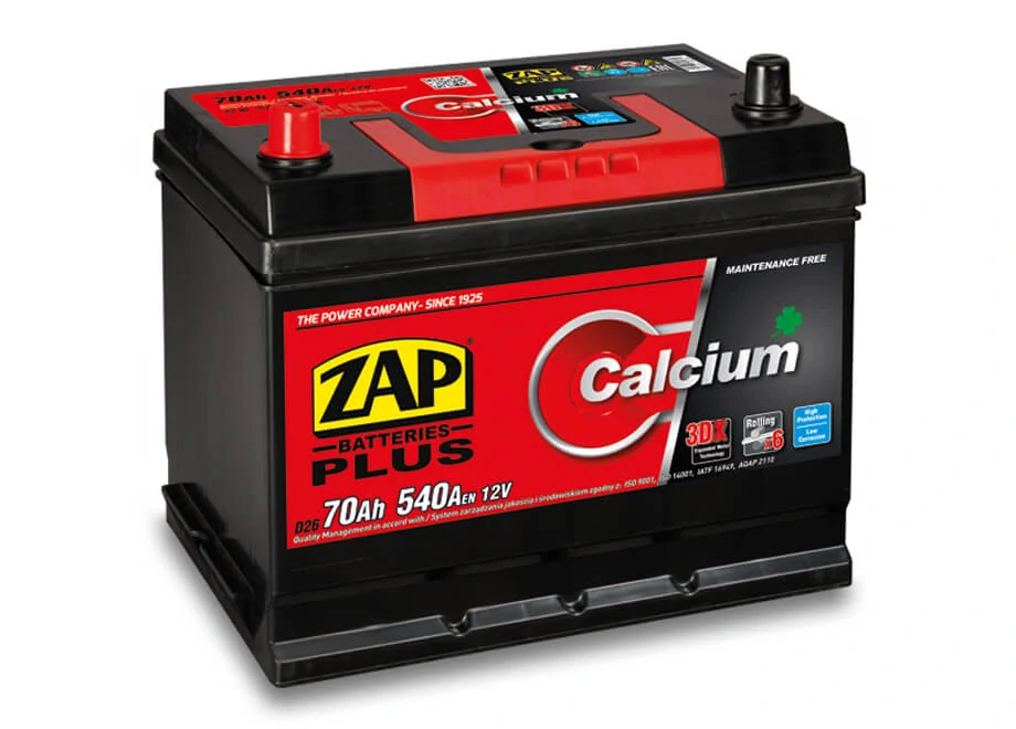 ZAP Calcium Plus 12V 70Ah 540A L