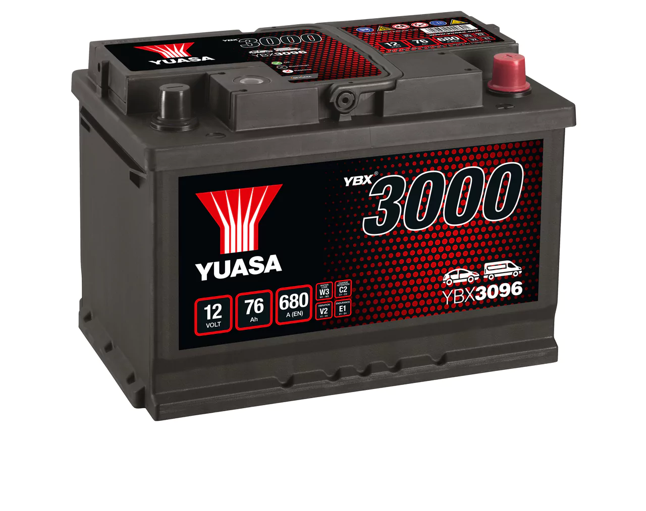 Yuasa YBX3096 12V 76Ah 680A