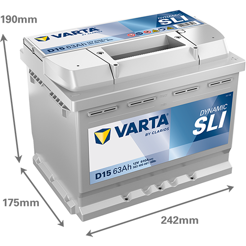 Varta DYNAMIC SLI 12V 63Ah 610A 563400061 D15