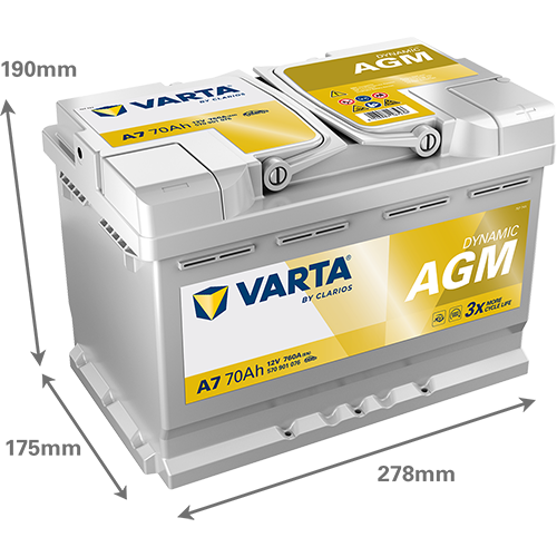 Varta DYNAMIC AGM 12V 70Ah 760A 570901076 A7