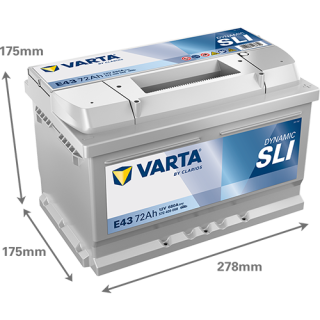 Varta DYNAMIC SLI 12V 72Ah 680A 572409068 E43
