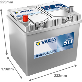 Varta DYNAMIC SLI 12V 60Ah 540A 560411054 D48