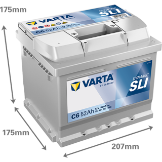 Varta DYNAMIC SLI 12V 52Ah 520A 552401052 C6