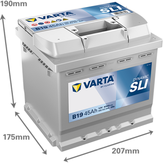Varta DYNAMIC SLI 12V 45Ah 400A 545412040 B19