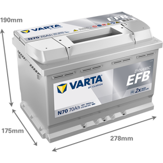 Varta DYNAMIC EFB 12V 70Ah 760A 570500076 N70