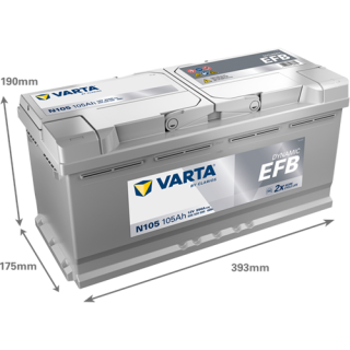 Varta DYNAMIC EFB 12V 105Ah 950A 605500095 N105