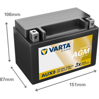 Varta DYNAMIC AUX 12V 9Ah 130A 509106013 AUX9